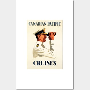 CANADIAN PACIFIC CRUISES Captain Vintage Sea Ship Travel Advert Poster Posters and Art